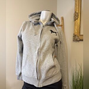 THE BLACK DOG MARTHAS VINEYARD Ladies Classic Full Zip Hoodie Small Grey